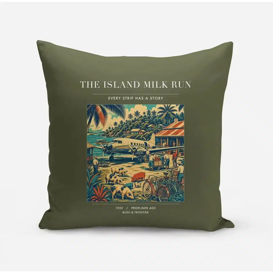 VINTAGE G4084 - The Island Milk Run - Designed Pillows design on greenarmy