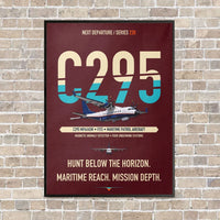 Thumbnail for Airbus C295 MPA/ASW vertical canvas print - framed - dark red background