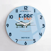 Thumbnail for F-86F Sabre Sweep The Sky design on light blue no frame wall clock