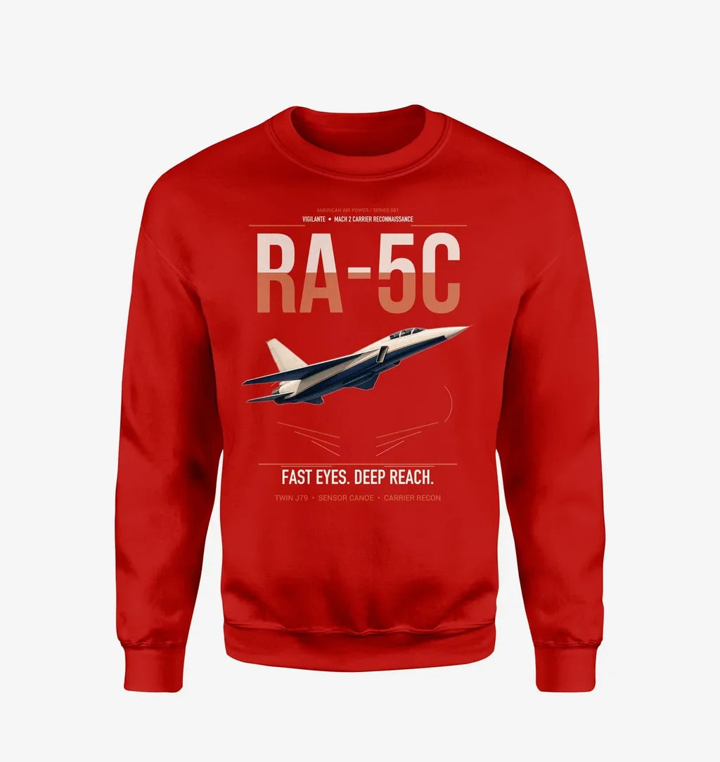 RA-5C Vigilante design on red sweatshirt