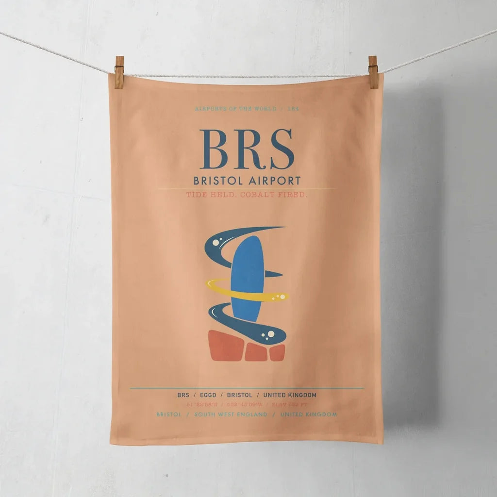 Bristol Airport (BRS) design on orange towel