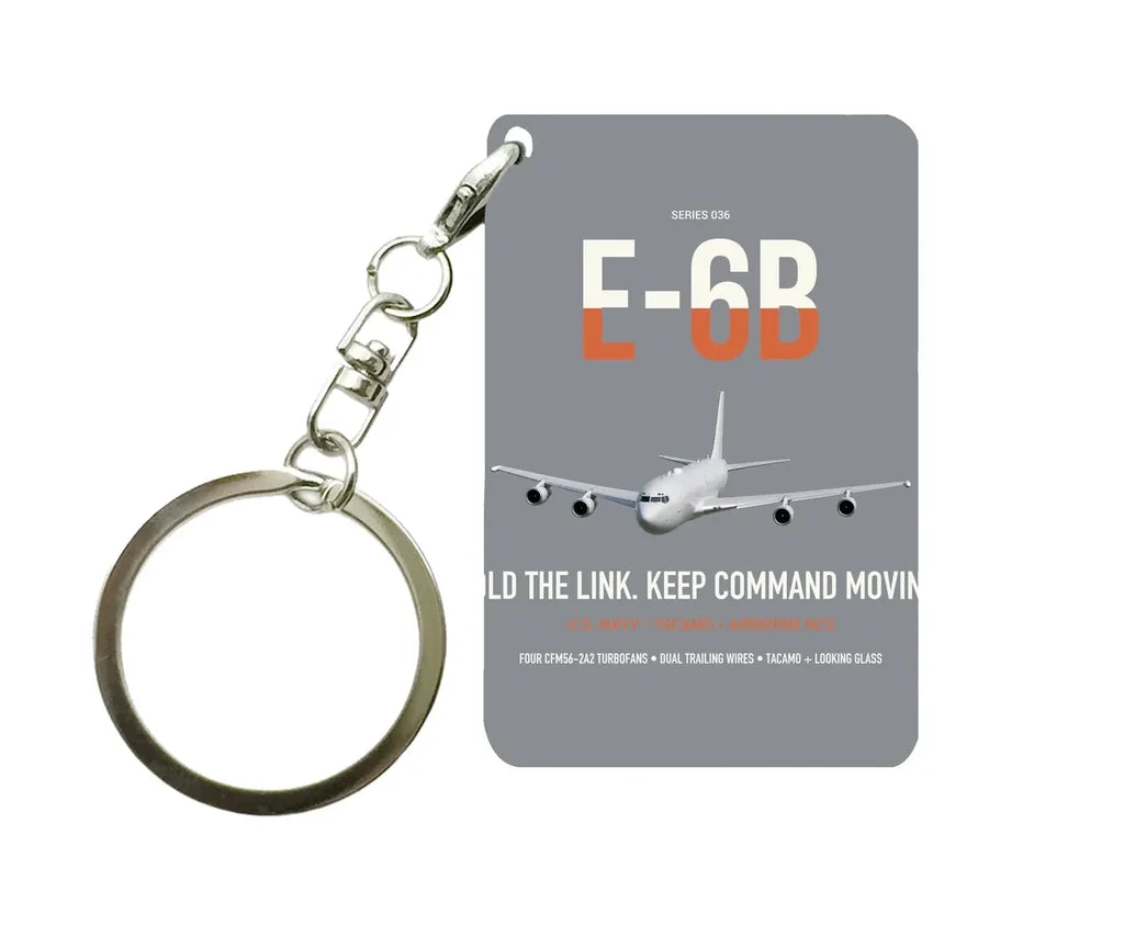 E-6B Mercury design on gray designed key chain, double-side print
