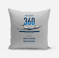 Thumbnail for Beechcraft King Air 360 design on light gray pillow