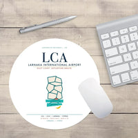 Thumbnail for Larnaka International Airport (LCA) design on white round mouse pad
