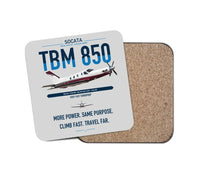 Thumbnail for Socata TBM 850 design on light gray 1 piece coaster