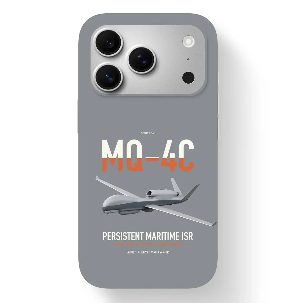 MQ-4C Triton IFC-4 design on gray magsafe iphone case, for iPhone 17 Pro