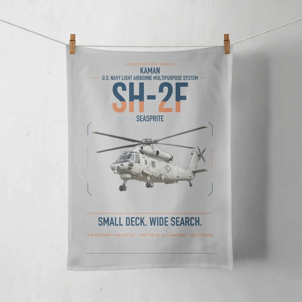 Kaman SH-2F Seasprite design on light gray towel