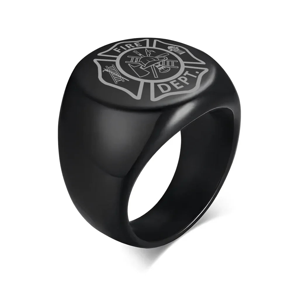 Customisable FIRE DEPT Design 20MM Stainless Ring - view 6