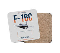 Thumbnail for F-16C Block 50 Clear The Way design on light gray 1 piece coaster