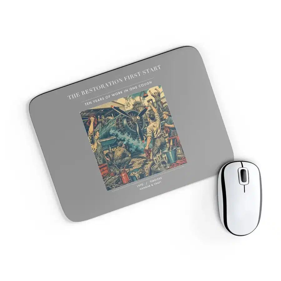 VINTAGE G4455 - The Restoration First Start - Designed Mouse Pads design on gray rectangle