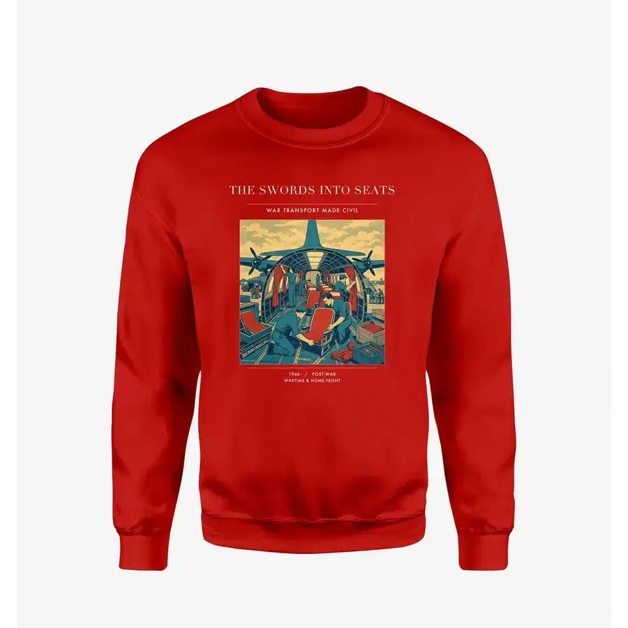 VINTAGE G4538 - The Swords Into Seats - Designed Sweatshirts design on red