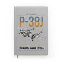 Thumbnail for P-38J Lightning design on light gray notebook