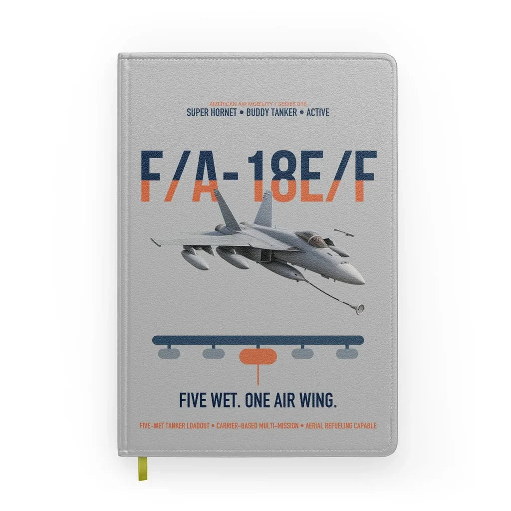 F A-18E F Buddy Tanker design on light gray notebook
