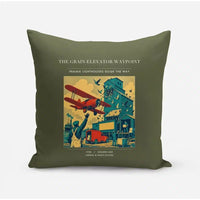 Thumbnail for VINTAGE G4451 - The Grain Elevator Waypoint - Designed Pillows design on greenarmy