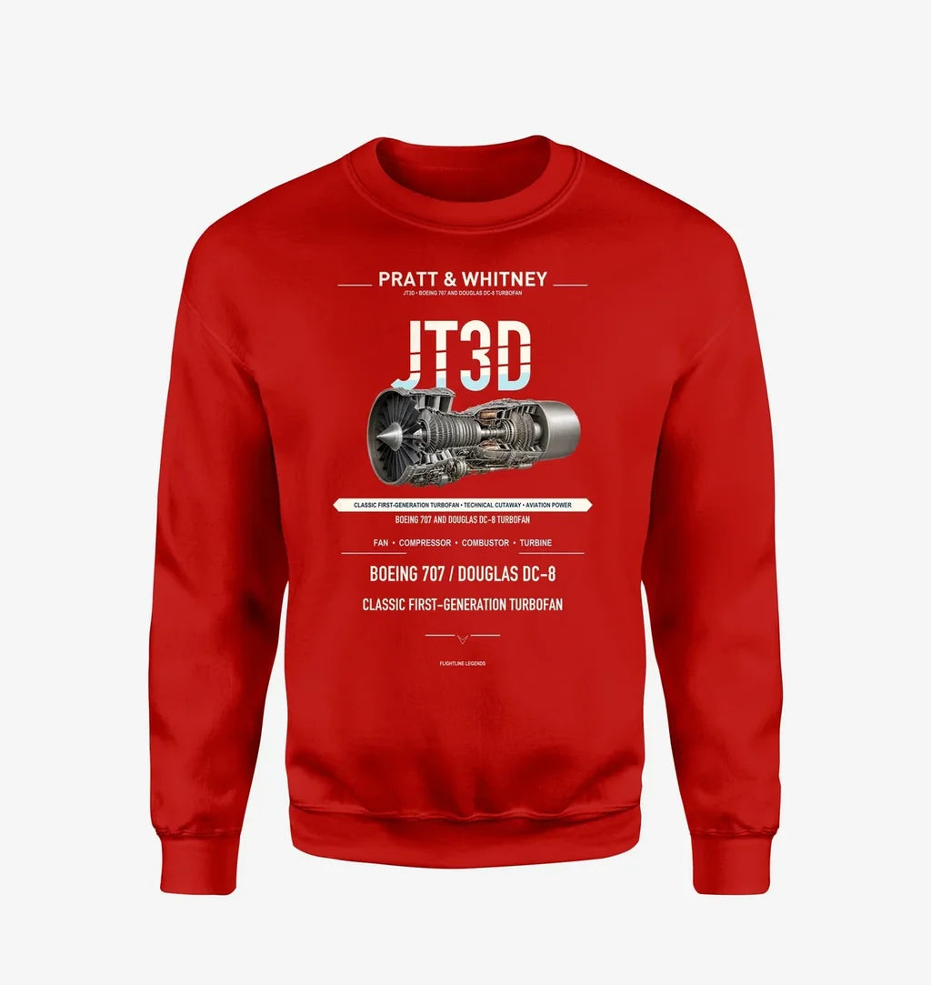 JT3D design on red sweatshirt