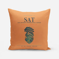 Thumbnail for San Antonio International Airport (SAT) design on orange pillow