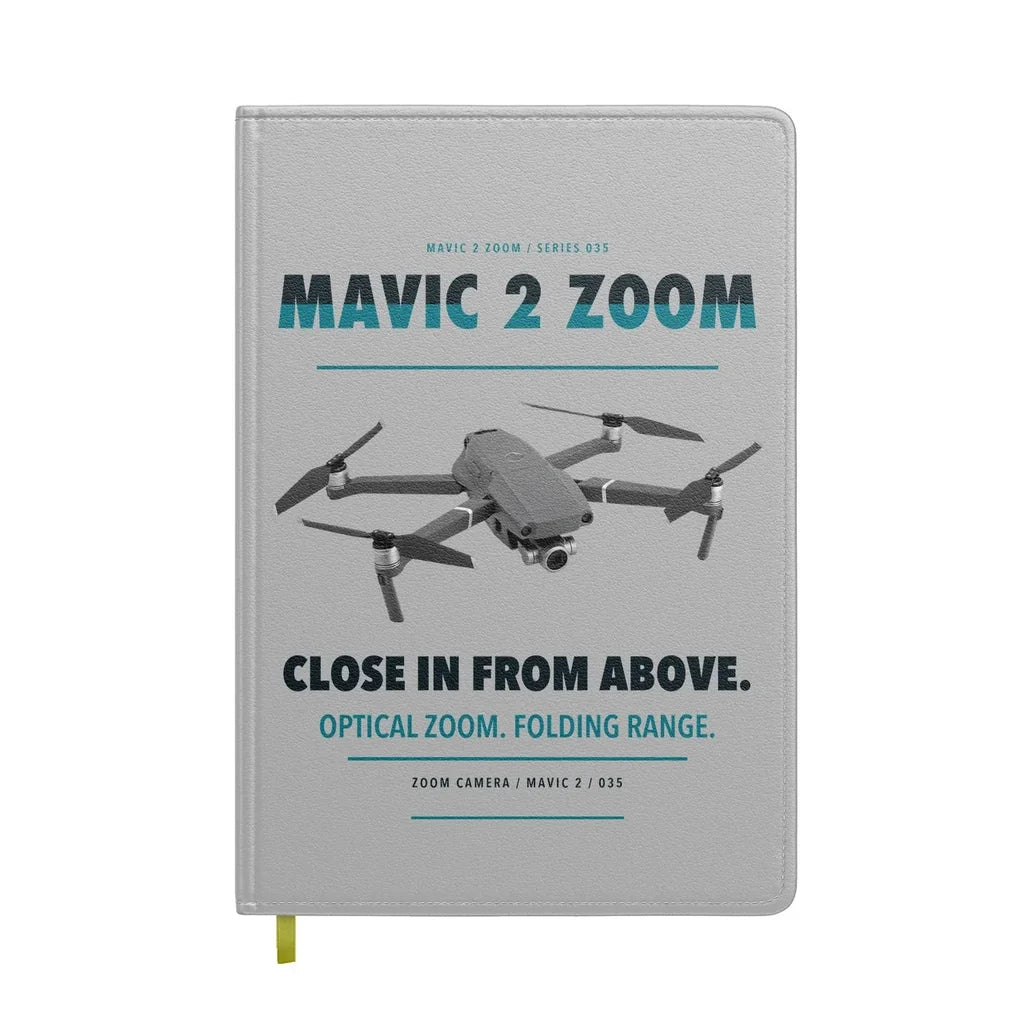 DJI Mavic 2 Zoom design on light gray notebook