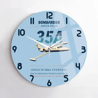 Thumbnail for Bombardier Learjet 35A design on light blue no frame wall clock