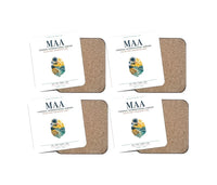 Thumbnail for Chennai International Airport (MAA) design on white 4 pieces set coaster