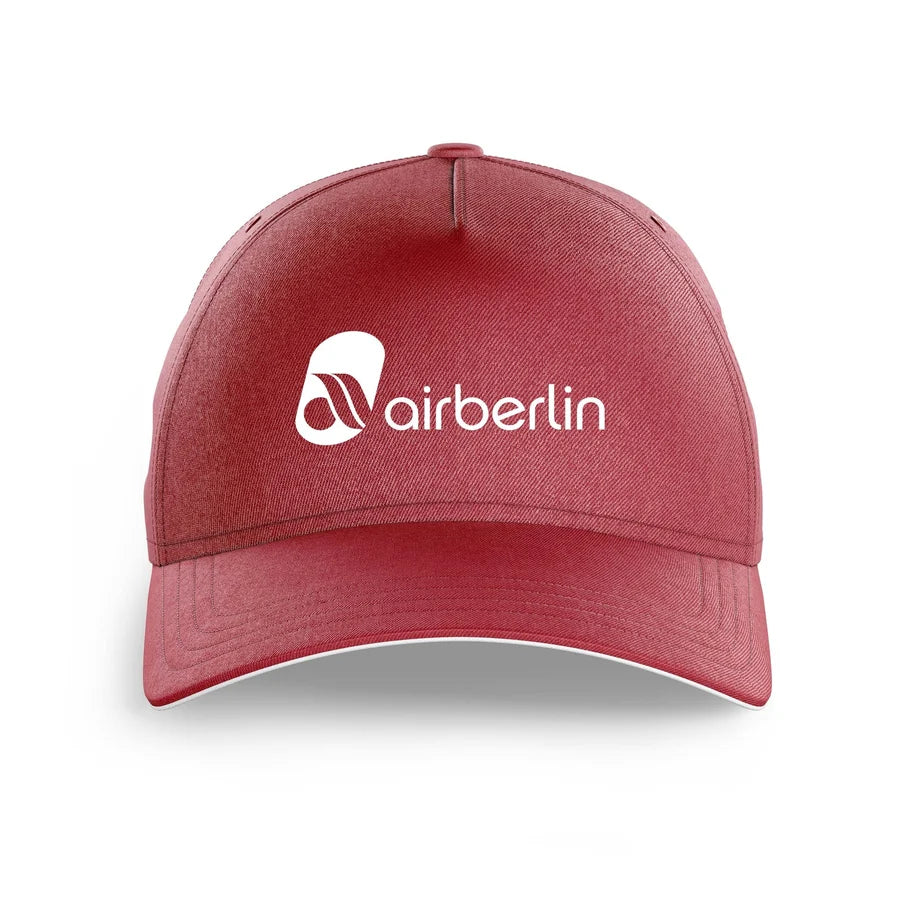 Airberlin logo printed on dark red cap
