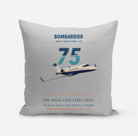 Thumbnail for Bombardier Learjet 75 Liberty design on light gray pillow