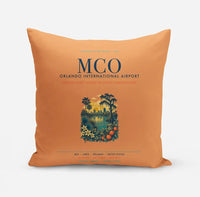 Thumbnail for Orlando International Airport (MCO) design on orange pillow