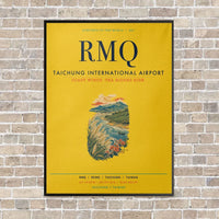 Thumbnail for Taichung International Airport RMQ vertical canvas print - framed - yellow background