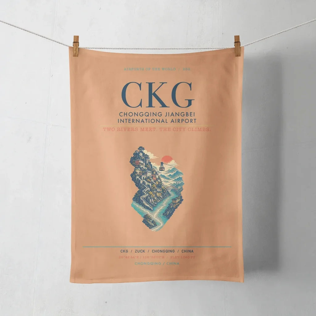 Chongqing Jiangbei International Airport (CKG) design on orange towel