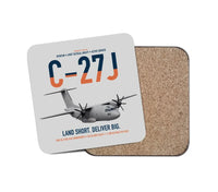 Thumbnail for C-27J Spartan design on light gray 1 piece coaster