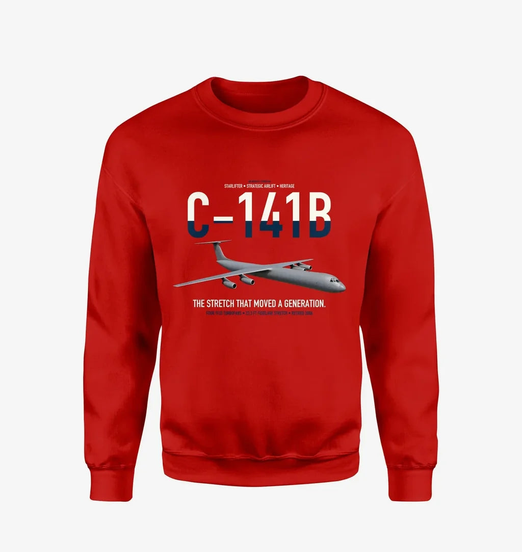 C-141B Starlifter design on red sweatshirt