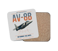 Thumbnail for AV-8B Harrier II design on light gray 1 piece coaster