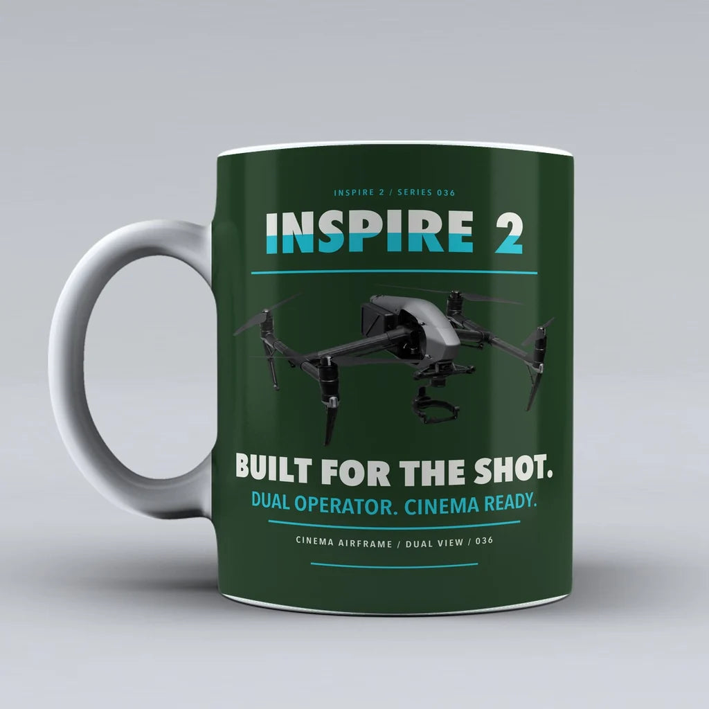 Inspire 2 Mug design on dark green dji