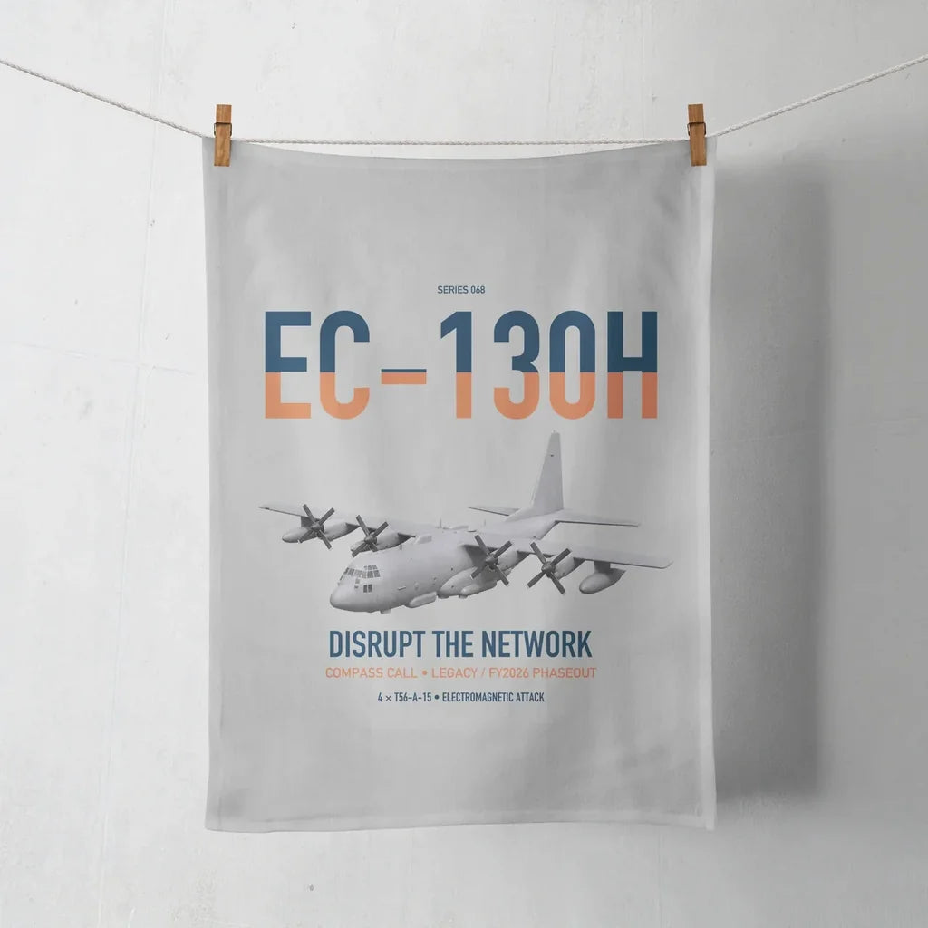 EC-130H Compass Call design on light gray towel