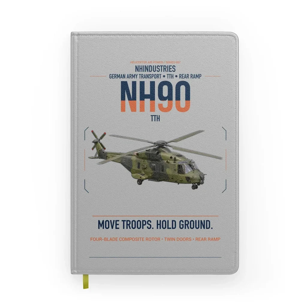 NHIndustries NH90 TTH design on light gray notebook