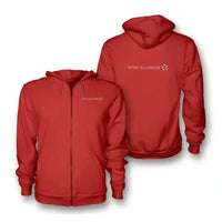 Thumbnail for Star Alliance Airlines logo on red zipped hoodie