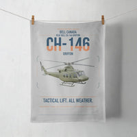 Thumbnail for Bell Canada CH-146 Griffon design on light gray towel