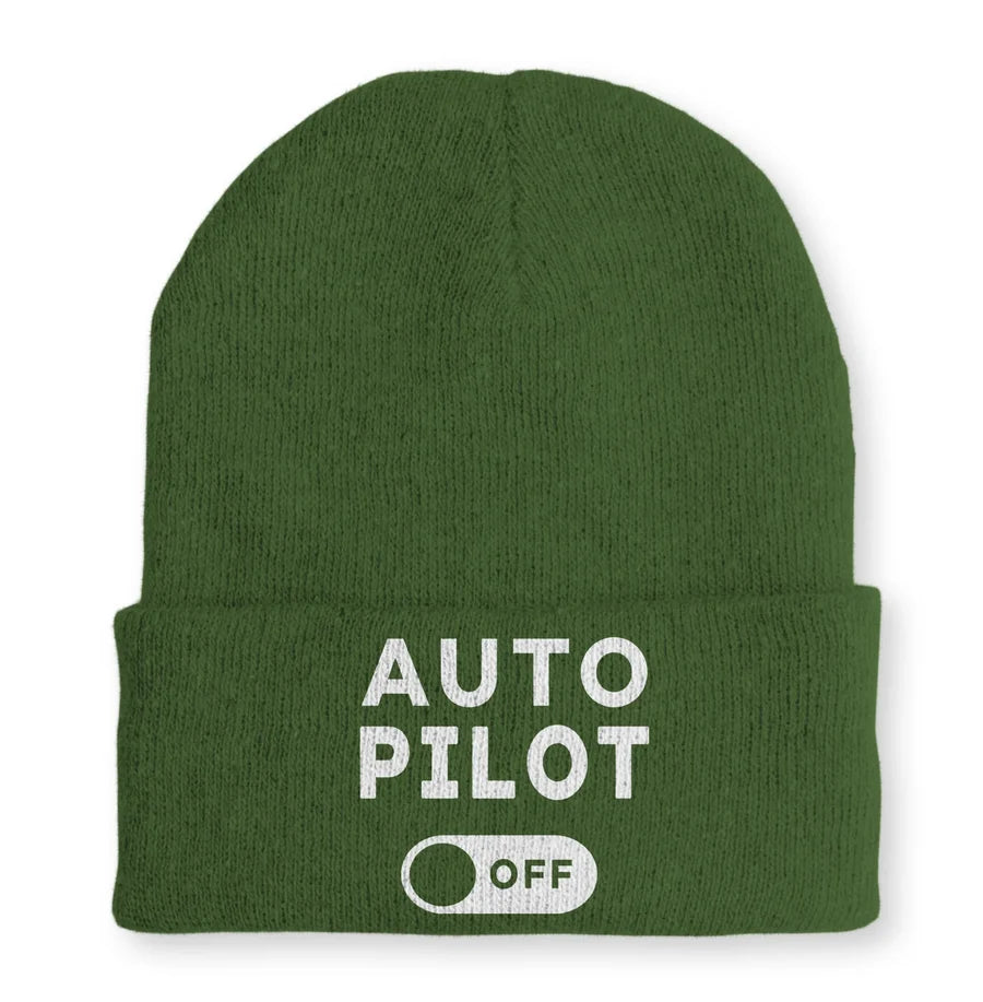 Auto Pilot Off Embroidered Beanie - view 6