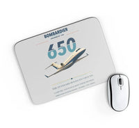 Thumbnail for Bombardier Challenger 650 design on light gray rectangle mouse pad