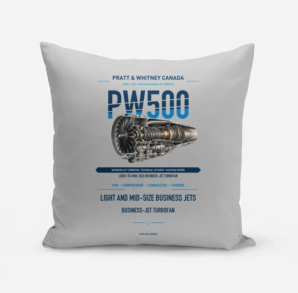 PW500 design on light gray pillow