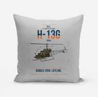 Thumbnail for Bell H-13G Sioux design on light gray pillow