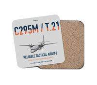 Thumbnail for Airbus C295M T.21 design on light gray 1 piece coaster
