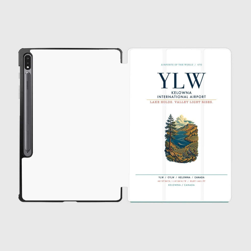 Kelowna International Airport (YLW) design on white samsung tablet tablet case