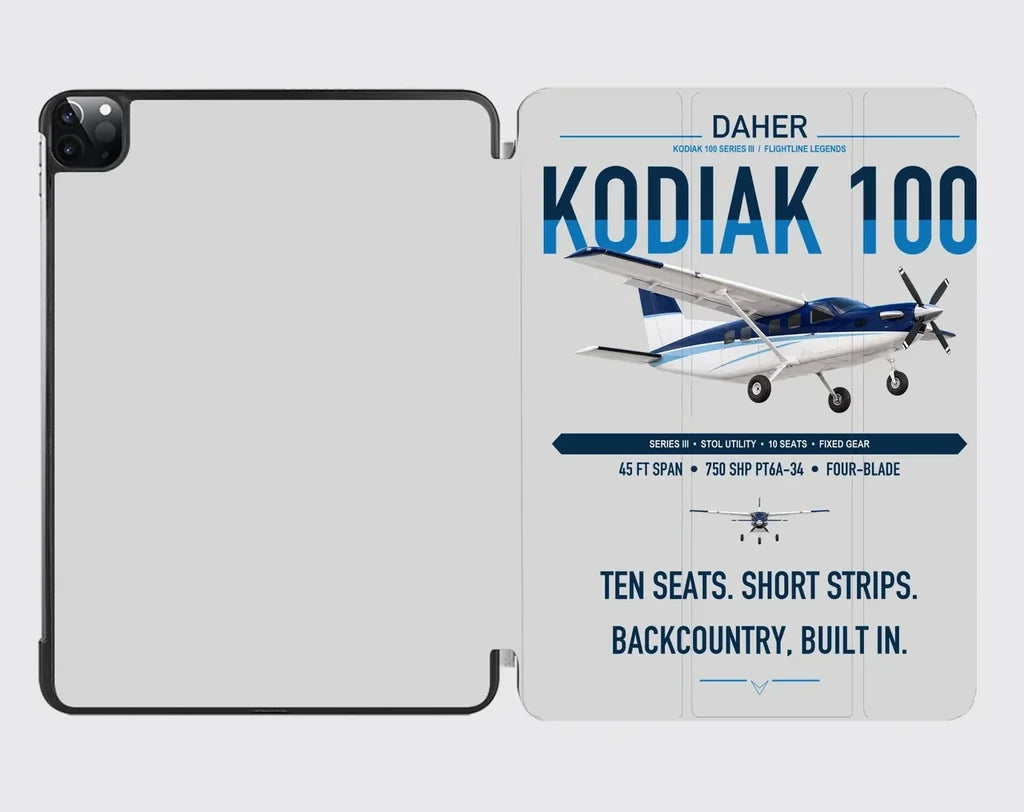 Daher Kodiak 100 Series III design on light gray ipad tablet case