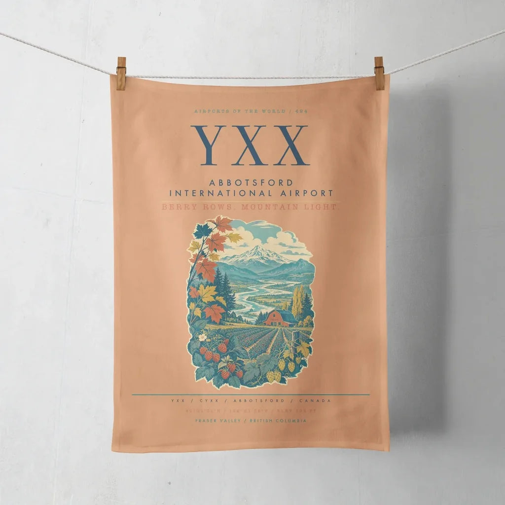 Abbotsford International Airport (YXX) design on orange towel