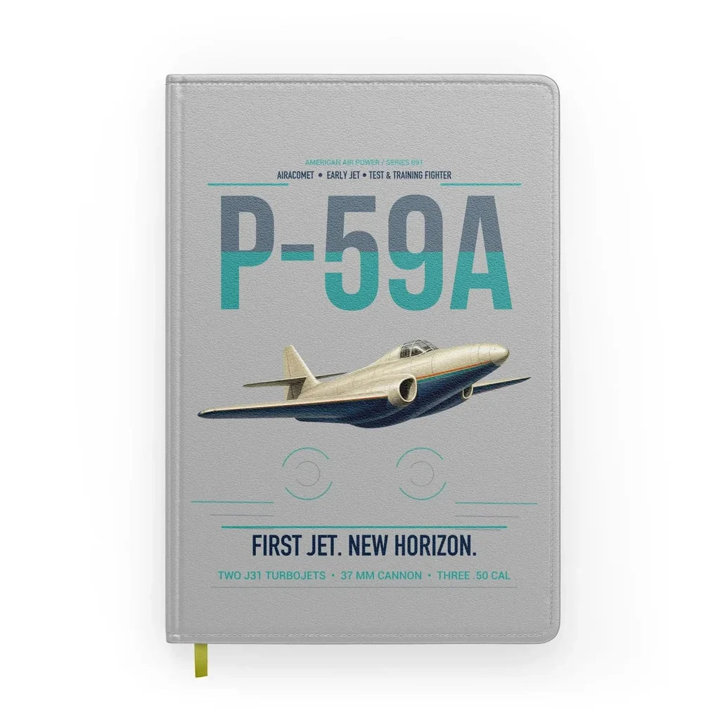 P-59A Airacomet design on light gray notebook