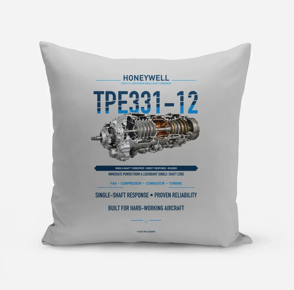 TPE331-12 design on light gray pillow