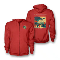 Thumbnail for VINTAGE G4300 - The Grand Terminal Echo - Premium Zipped Hoodie design on red