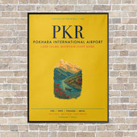 Thumbnail for Pokhara International Airport PKR vertical canvas print - framed - yellow background