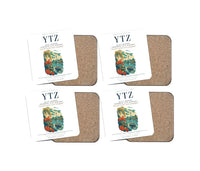 Thumbnail for Billy Bishop Toronto City Airport (YTZ) design on white 4 pieces set coaster