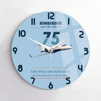 Thumbnail for Bombardier Learjet 75 Liberty design on light blue no frame wall clock
